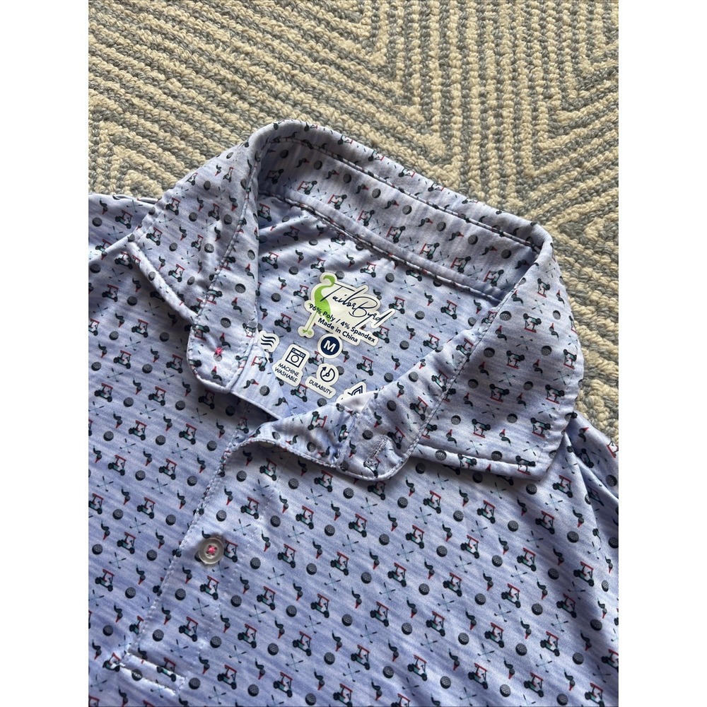 Tailorbyrd Poly/Spandex Golf All Over Print AOP Polo - Blue - Medium‎